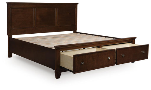 Danabrin Brown California King Panel Storage Bed - B685B19