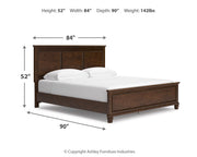 Danabrin California King Panel Bed with Mirrored Dresser in Brown - PKG015187
