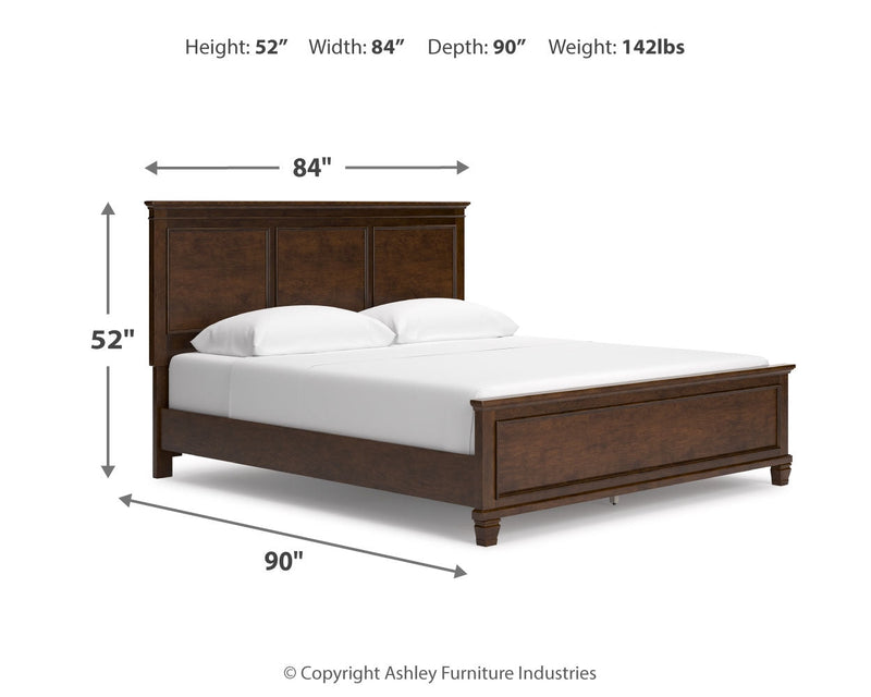 Danabrin California King Panel Bed with Mirrored Dresser in Brown - PKG015187