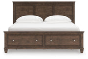 Danabrin California King Panel Storage Bed, Dresser and Mirror in Brown - PKG023948