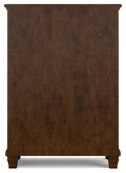 Danabrin Full Panel Bed with Mirrored Dresser and Chest in Brown - PKG015203
