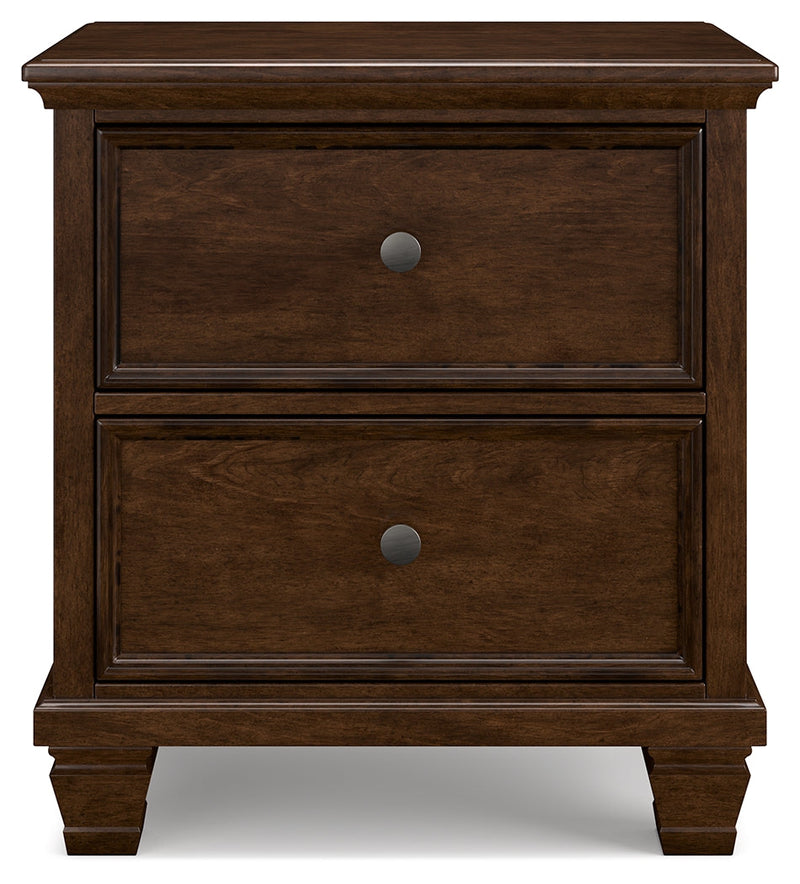 Danabrin Full Panel Bed with Mirrored Dresser and Nightstand in Brown - PKG015202