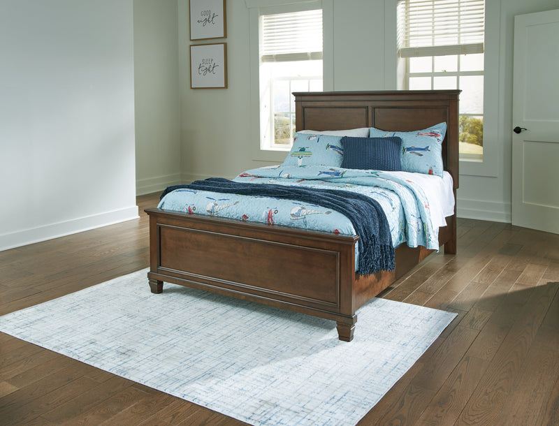 Danabrin Full Panel Bed with Mirrored Dresser and Nightstand in Brown - PKG015202
