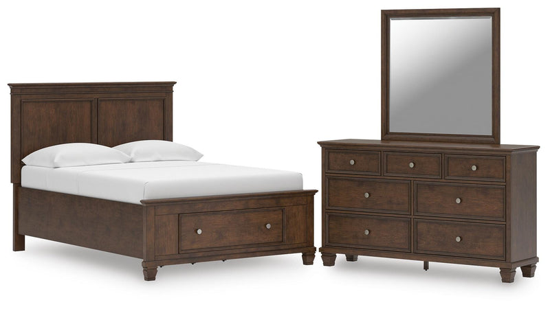 Danabrin Full Panel Storage Bed, Dresser and Mirror in Brown - PKG023933