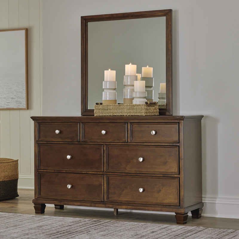 Danabrin Full Panel Storage Bed, Dresser and Mirror in Brown - PKG023933