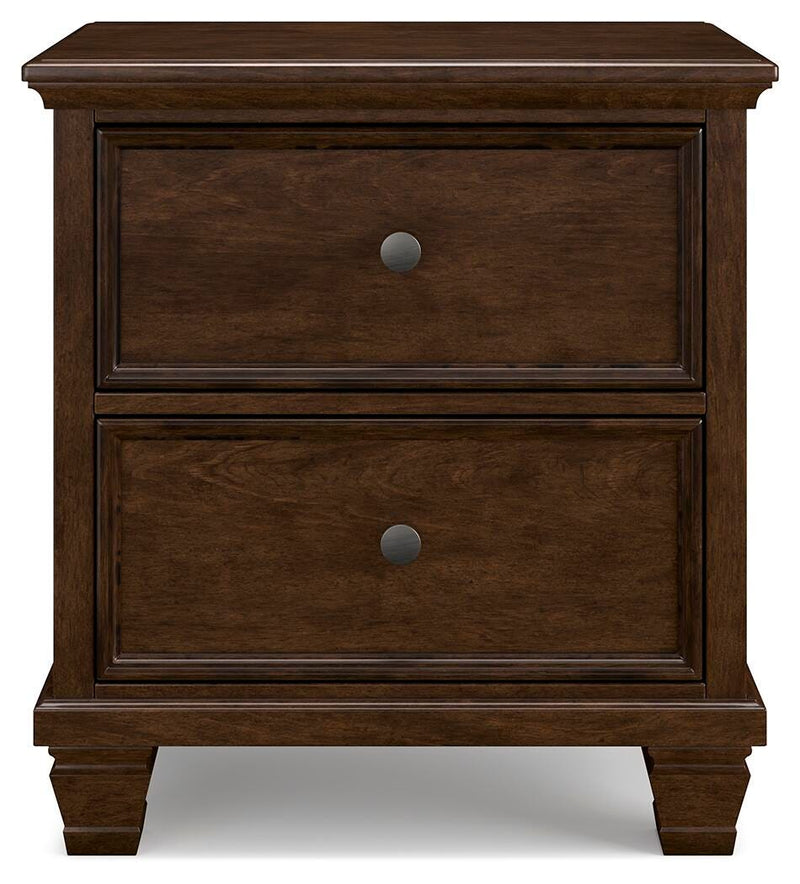 Danabrin Full Panel Storage Bed, Dresser, Mirror and Nightstand in Brown - PKG023934
