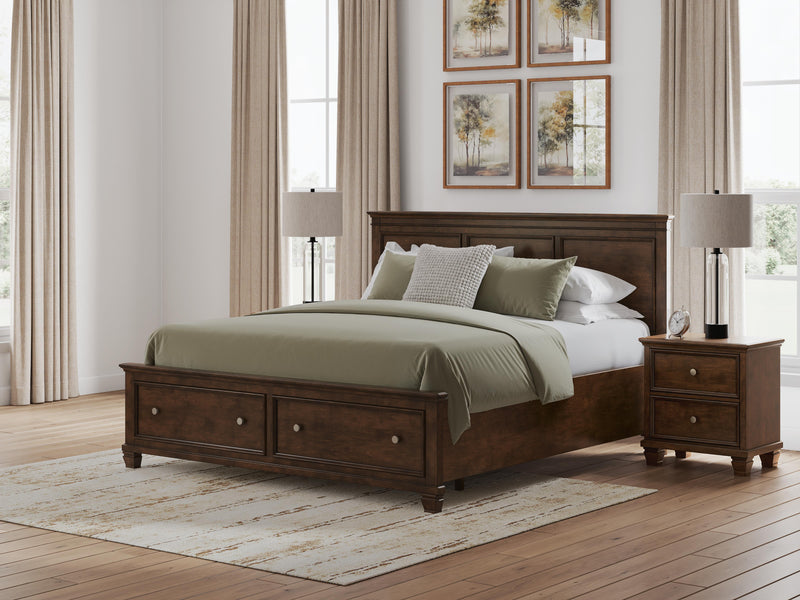 Danabrin King Panel Storage Bed and Dresser in Brown - PKG023942