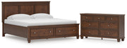 Danabrin King Panel Storage Bed and Dresser in Brown - PKG023942