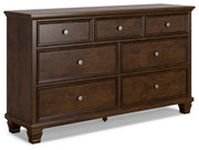 Danabrin King Panel Storage Bed and Dresser in Brown - PKG023942