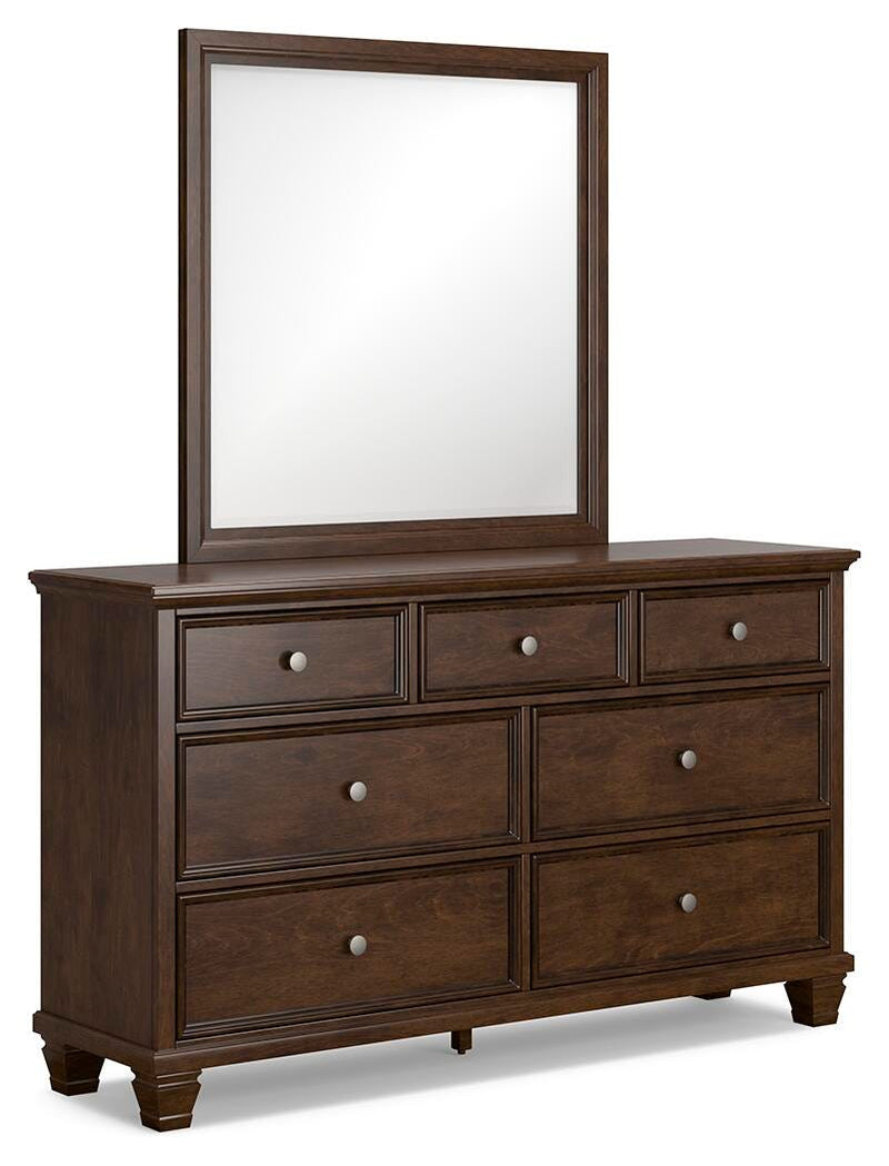 Danabrin King Panel Storage Bed, Dresser and Mirror in Brown - PKG023943