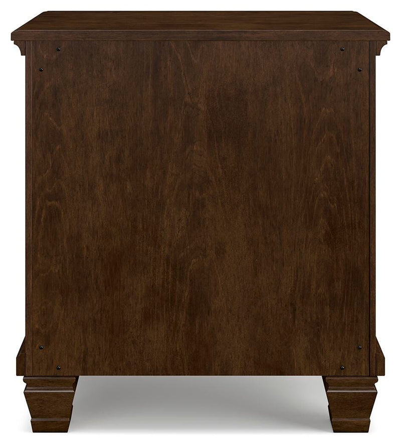 Danabrin King Panel Storage Bed, Dresser and Nightstand in Brown - PKG023945