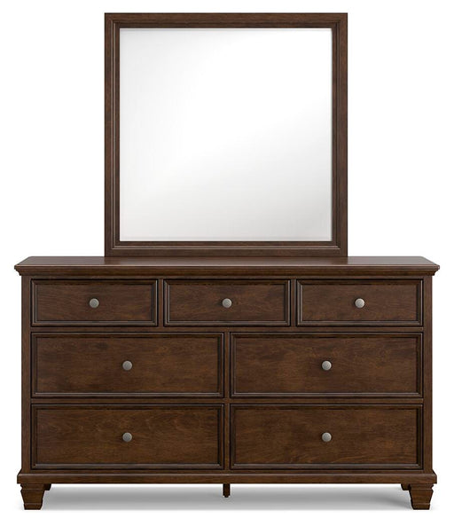 Danabrin King Panel Storage Bed, Dresser, Mirror and Nightstand in Brown - PKG023944