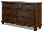 Danabrin Queen Panel Storage Bed and Dresser in Brown - PKG023937