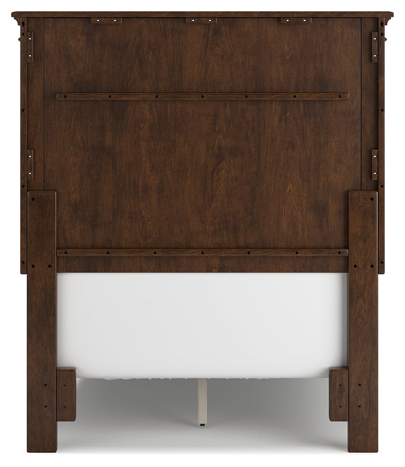 Danabrin Twin Panel Bed with Mirrored Dresser in Brown - PKG015193