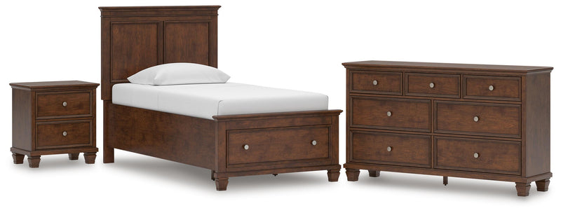 Danabrin Twin Panel Storage Bed, Dresser and Nightstand in Brown - PKG023930