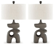 Danacy 2-Piece Table Lamp Set in Distressed Black - PKG016439