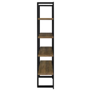 Danbrook 71-inch 4-shelf Bookshelf Black and Aged Walnut - 882036