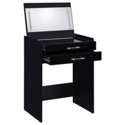 Danbury 3-drawer Makeup Vanity & Stool Set Black High Gloss - 930209