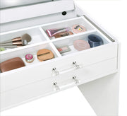 Danbury 3-drawer Makeup Vanity & Stool Set White High Gloss - 930208