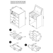 Danbury 3-drawer Makeup Vanity & Stool Set White High Gloss - 930208