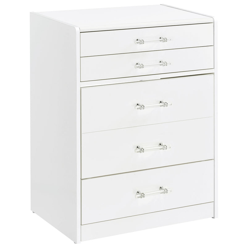 Danbury 3-drawer Makeup Vanity & Stool Set White High Gloss - 930208