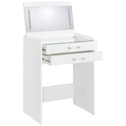 Danbury 3-drawer Makeup Vanity & Stool Set White High Gloss - 930208