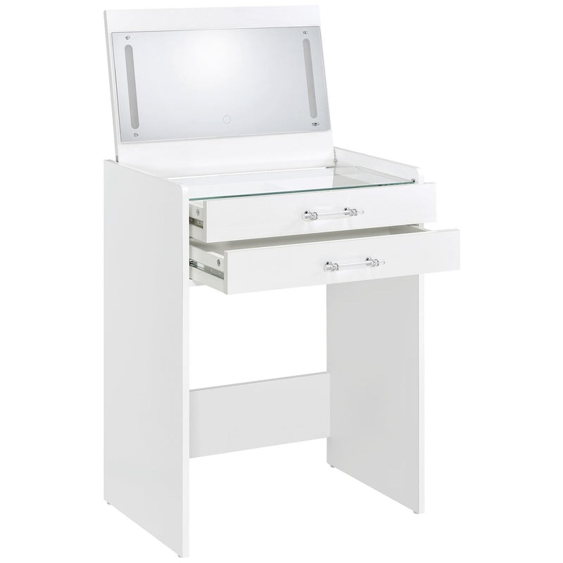 Danbury 3-drawer Makeup Vanity & Stool Set White High Gloss - 930208