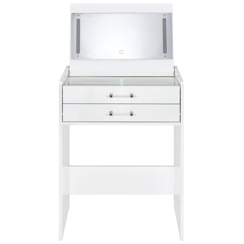 Danbury 3-drawer Makeup Vanity & Stool Set White High Gloss - 930208