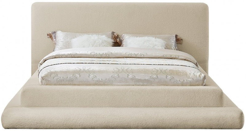 Dane Teddy Fabric King Bed (3 Boxes) Beige - Gate FurnitureKing Bed