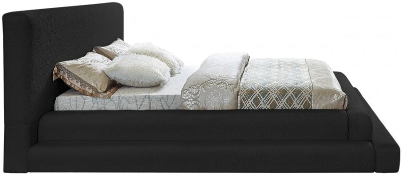 Dane Teddy Fabric King Bed (3 Boxes) Black - Gate FurnitureKing Bed