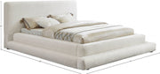 Dane Teddy Fabric Queen Bed (3 Boxes) Cream - Gate FurnitureQueen Bed