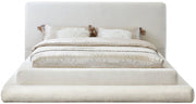 Dane Teddy Fabric Queen Bed (3 Boxes) Cream - Gate FurnitureQueen Bed