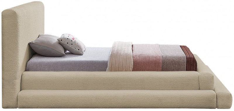 Dane Teddy Fabric Twin Bed (3 Boxes) Beige - Gate FurnitureTwin Bed