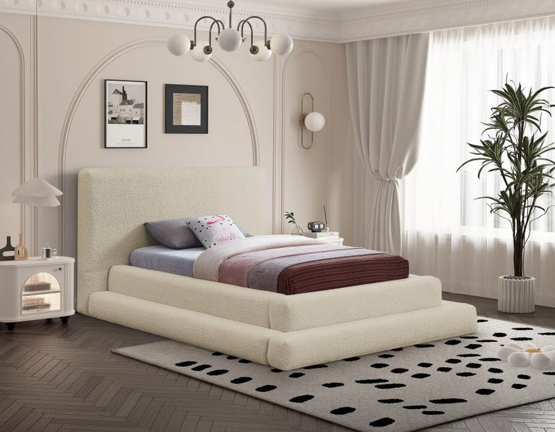 Dane Teddy Fabric Twin Bed (3 Boxes) Beige - Gate FurnitureTwin Bed