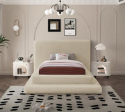 Dane Teddy Fabric Twin Bed (3 Boxes) Beige - Gate FurnitureTwin Bed