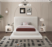 Dane Teddy Fabric Twin Bed (3 Boxes) Cream - Gate FurnitureTwin Bed