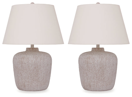 Danry 2-Piece Table Lamp Set in Distressed Cream - PKG016436