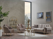 Dante 3-pieces (Sofa & Loveseat & Chair) Livingroom in Beige - 200-SER-DAN-VELVET260-321