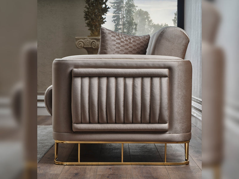 Dante 3-pieces (Sofa & Loveseat & Chair) Livingroom in Beige - 200-SER-DAN-VELVET260-321