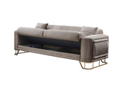 Dante 3-pieces (Sofa & Loveseat & Chair) Livingroom in Beige - 200-SER-DAN-VELVET260-321