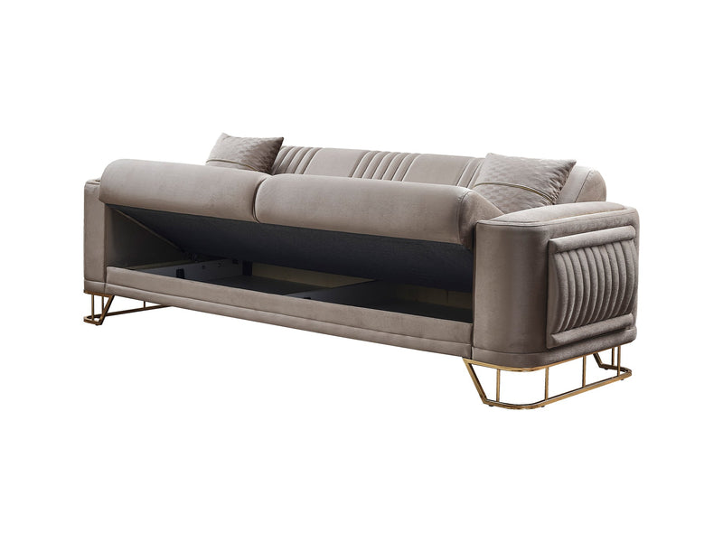 Dante 3-pieces (Sofa & Loveseat & Chair) Livingroom in Beige - 200-SER-DAN-VELVET260-321