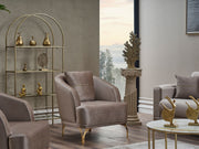 Dante 3-pieces (Sofa & Loveseat & Chair) Livingroom in Beige - 200-SER-DAN-VELVET260-321