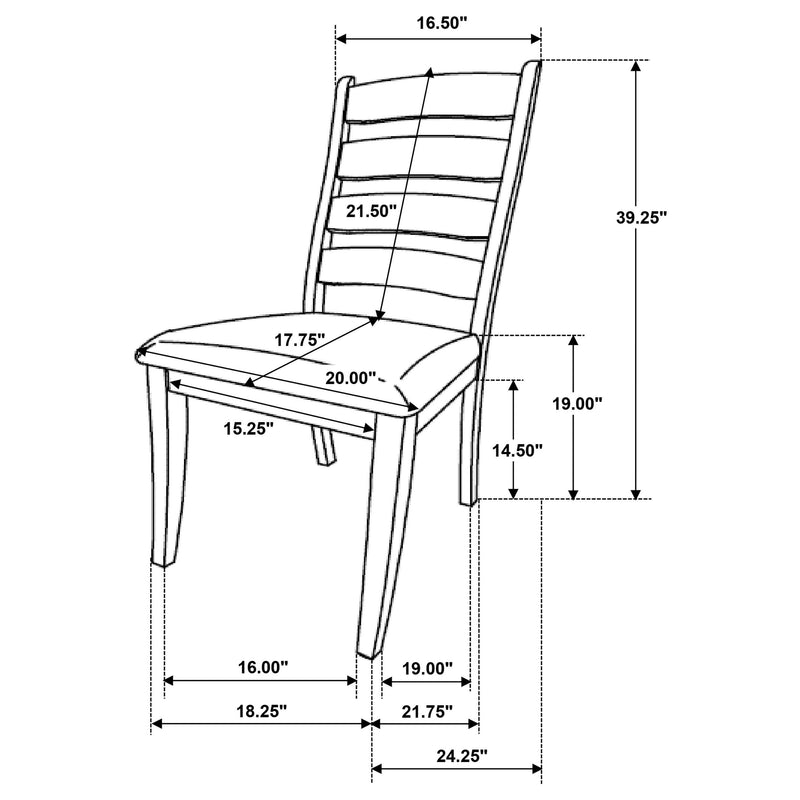 Danvers Wood Dining Side Chair Brown Oak (Set of 2) - 109152