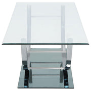 Danville Rectangular U-Shaped Glass Top Coffee Table Chrome - 704988