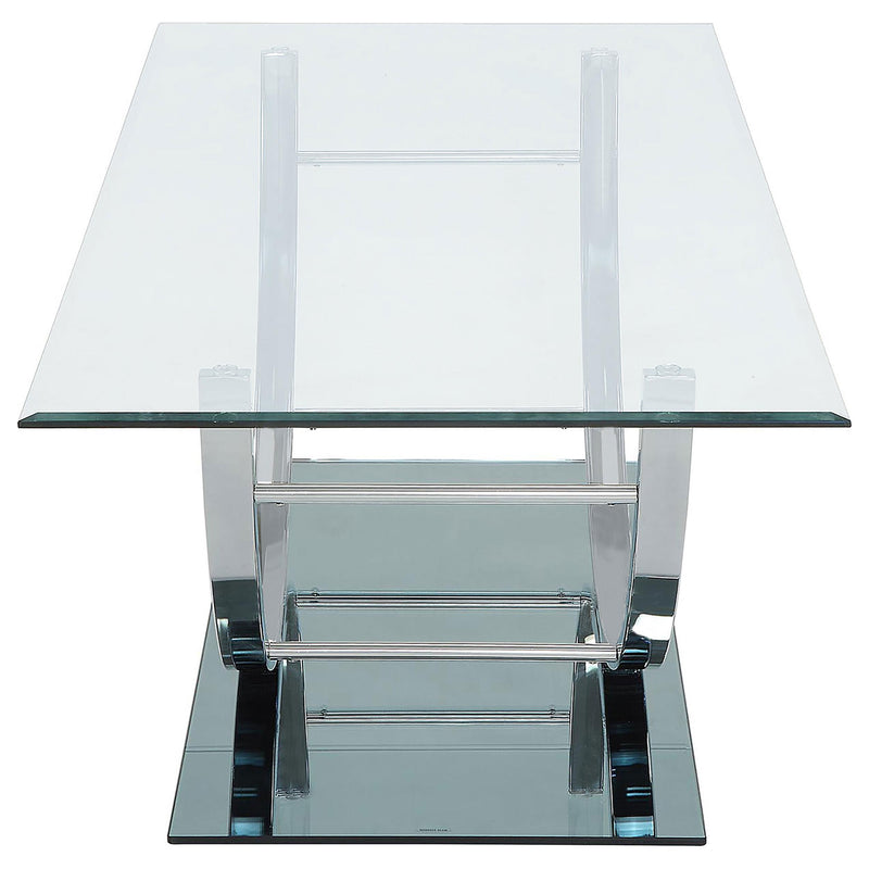 Danville Rectangular U-Shaped Glass Top Coffee Table Chrome - 704988