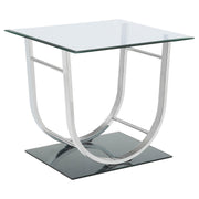 Danville Square U-Shaped Glass Top Side End Table Chrome - 704987