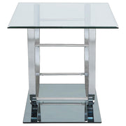 Danville Square U-Shaped Glass Top Side End Table Chrome - 704987