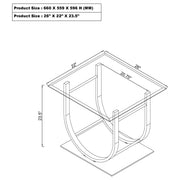 Danville Square U-Shaped Glass Top Side End Table Chrome - 704987