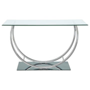 Danville U-shaped Glass Top Entryway Console Table Chrome - 704989