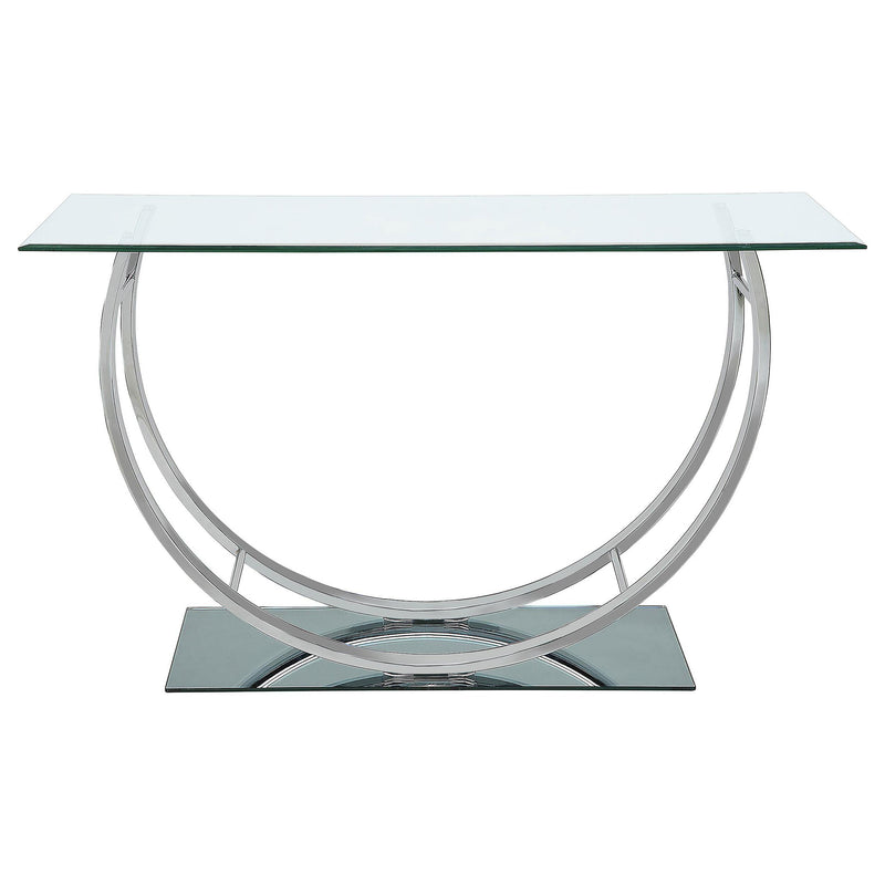 Danville U-shaped Glass Top Entryway Console Table Chrome - 704989